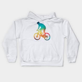 Rainbow bike man Kids Hoodie